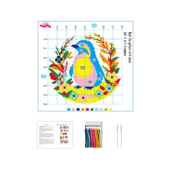 Embroidery Starter Kit for Beginners Cross Stitch Set with Floral Animal Landscape Patterns Pre-Printed Fabric Threads Needles Instructions DIY Craft