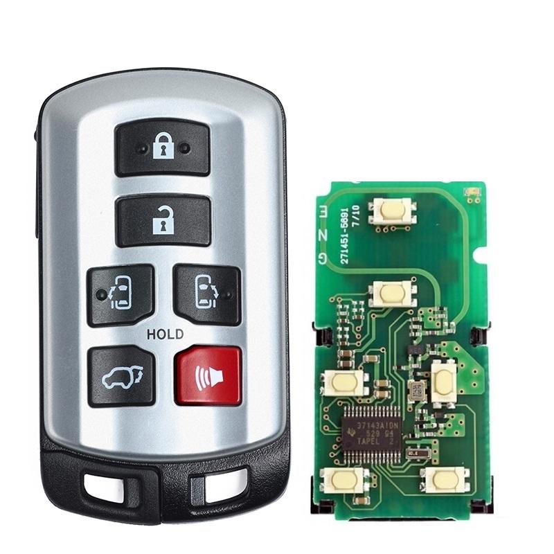 CN007211 Aftermarket For for Toyota Sienna 2011- 314.3MHz 271451-5691 FCC ID HYQ14ADR Keyless Entry 6 Button Remote Key