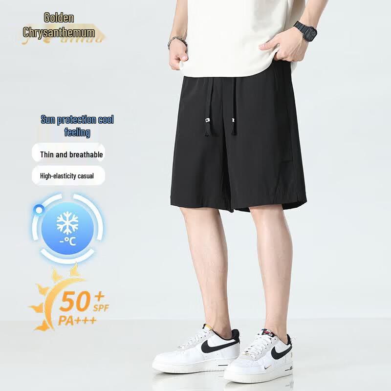 Men s Ice Silk Quick-Dry Casual Loose Summer Shorts L