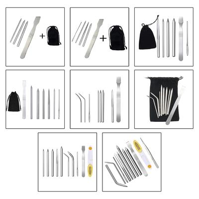 Portable Knotter Tools Stainless Steel Lacing Needle and Smoothing Tool Fit for Leather Fit for DIY Craft Supplies
