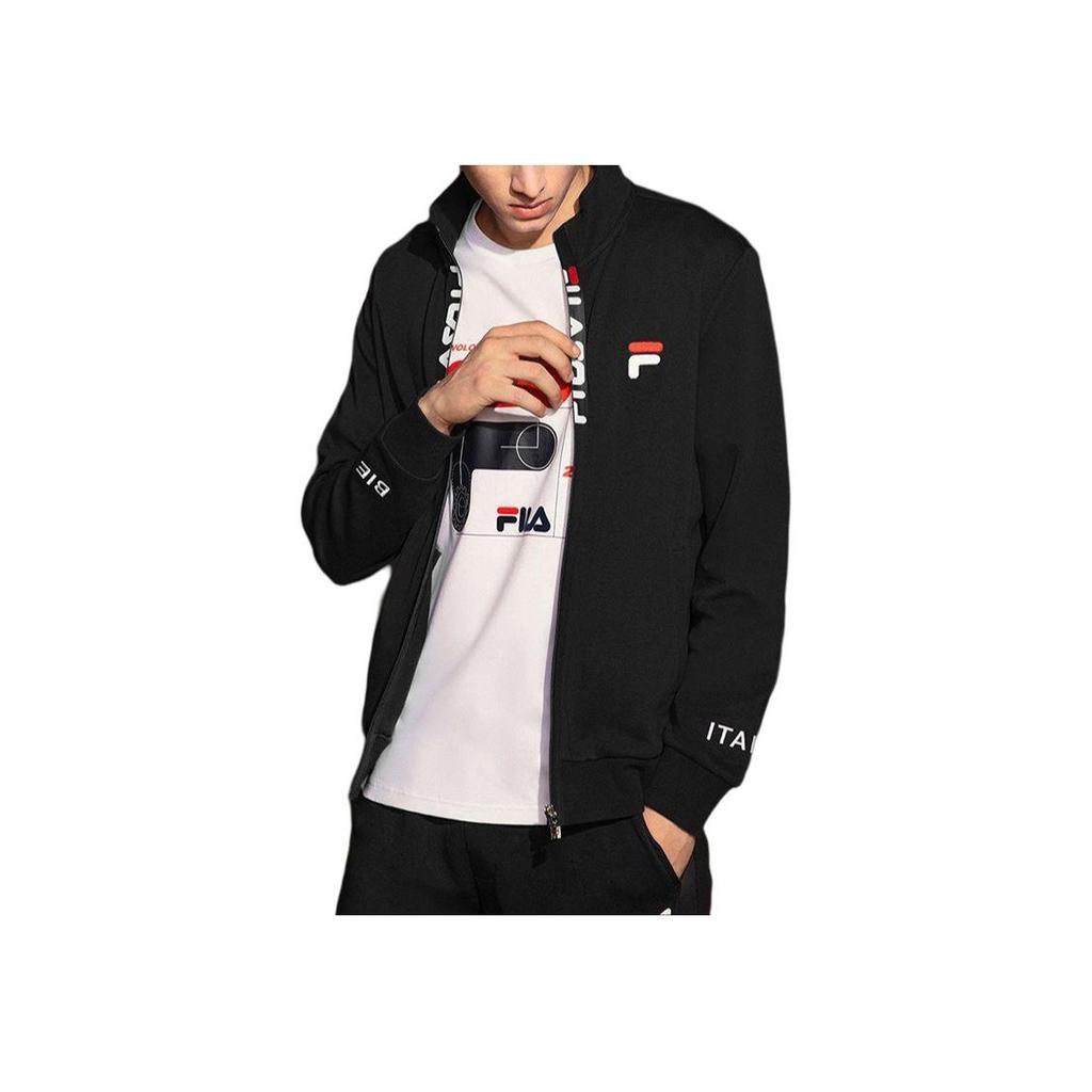 FILA Lightweight Breathable Stand Collar Jacket Men Jackets Black F51M138599FBK