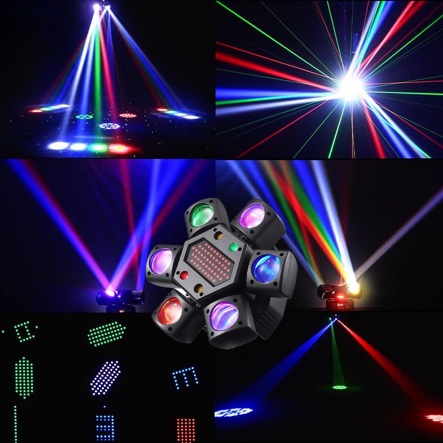 New Mini Six-Arm Disco Party DJ Laser KTV Atmosphere Light Remote Control Colorful Stage Effect Light