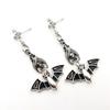 Gotische Fledermaus Ohrstecker für Damen Punk Schwarz Tropfendes Öl Antik Silber Farbe Party Geschenk Großhandel Goth Schmuck Dropshipping