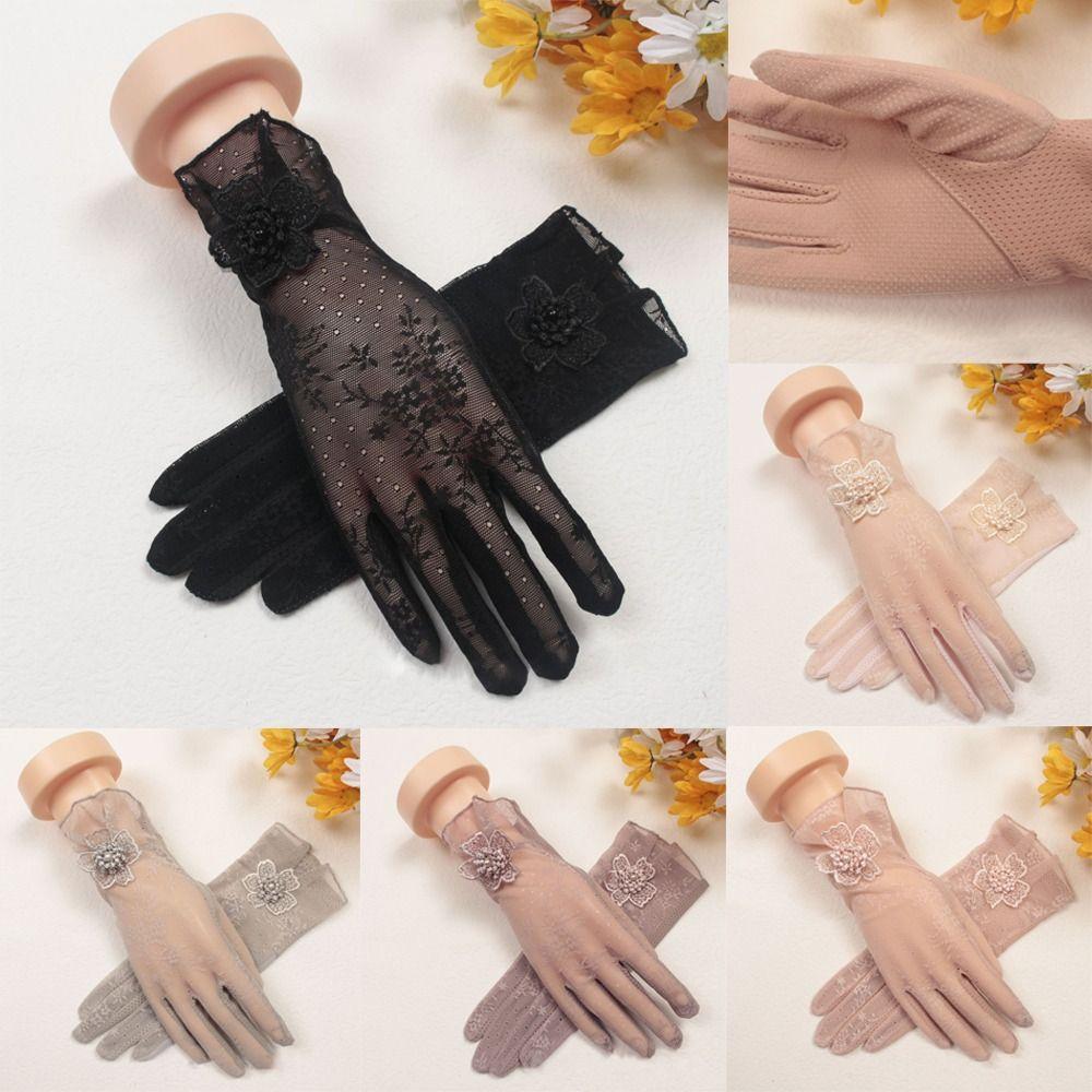 

Тонкие женские солнцезащитные перчатки, кружевные перчатки для вождения, солнцезащитные перчатки с защитой от ультрафиолета, для велоспорта на открытом воздухе