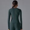 New Double-sided Brushed Solid Color Long Yoga Suit With Long Sleeves, High Elasticity And Breathability For Sports Running