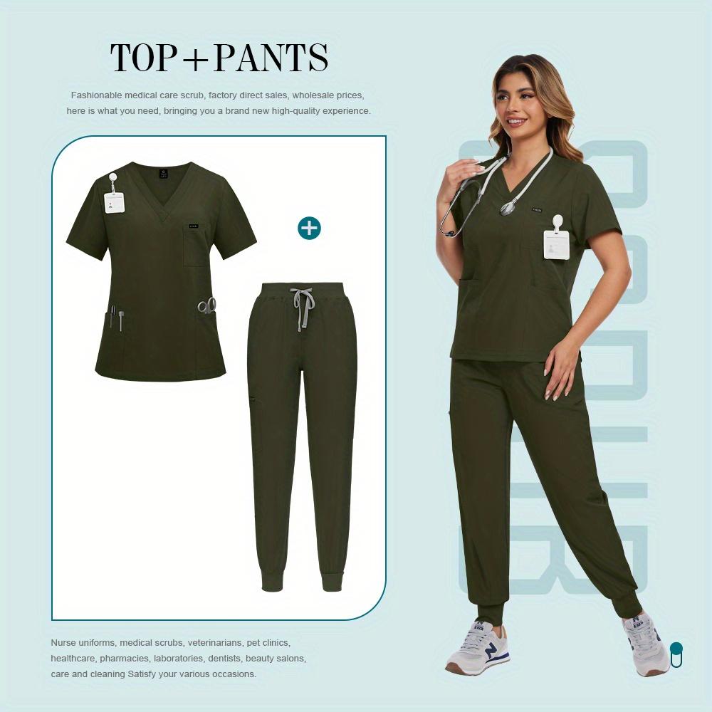Nurses Work Clothes Soft Nursing Supplies Clinical Clothes Unisex Veterinary Doctors Nurses Nursing Staff Scrub Set S