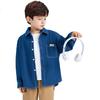 Luomeng Children's Denim Long-Sleeve Shirt, Versatile Jacket for Boys And Girls, Blue Shirt for Spring And Autumn, New Style, Dark Blue, Size 110