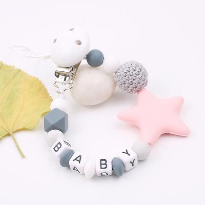 Catena per succhietto da bambino a forma di stella a cinque punte in silicone INS - Design anti-caduta per prodotti per madre e bambino