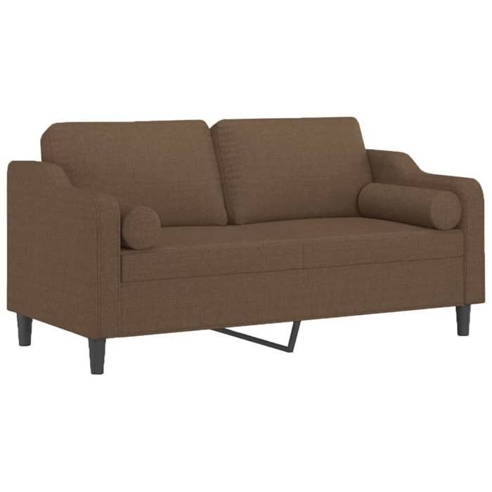 VidaXL Canapé 2 places avec oreillers décoratifs marron 140 cm tissu, canapé, causeuse, canapé de salon, canapés, canapé 3200848