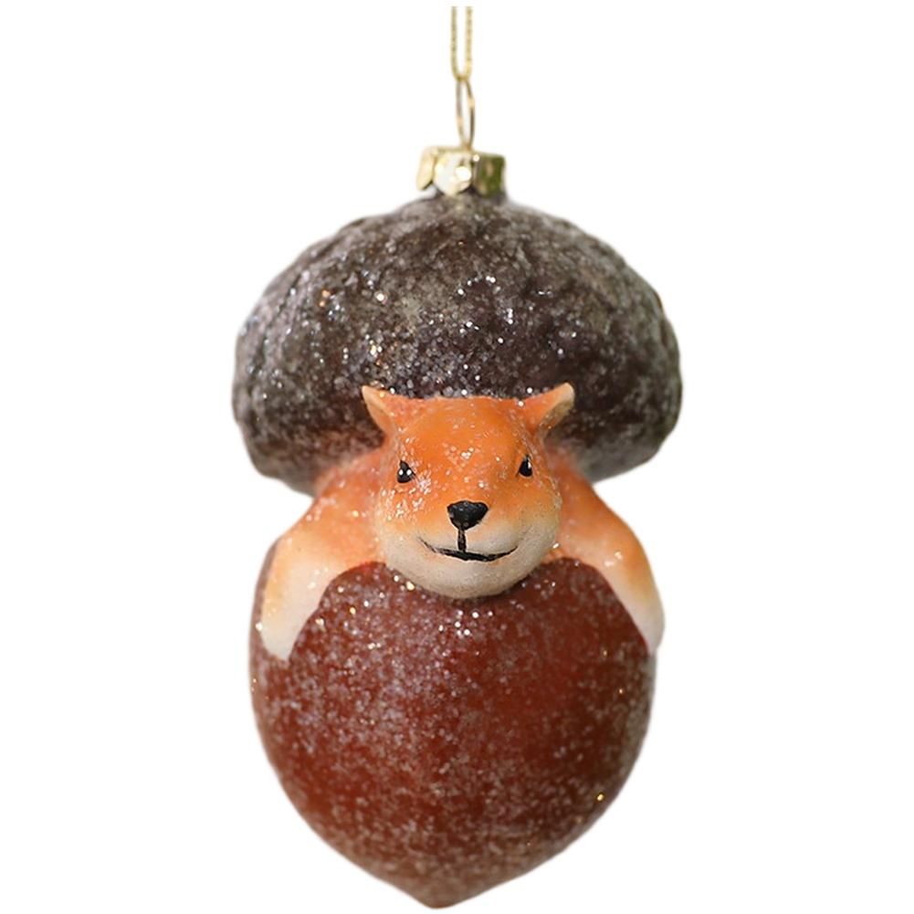 Lightweight Plastic Christmas Tree Hanging Ornaments with Hedgehog Squirrel and Fox Figures for Holiday Decoration