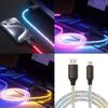 Braided Type C Charges Cable with Light Effects 66W Rapid Charges Cord 1m Length Charging Cable for Multiple Devices