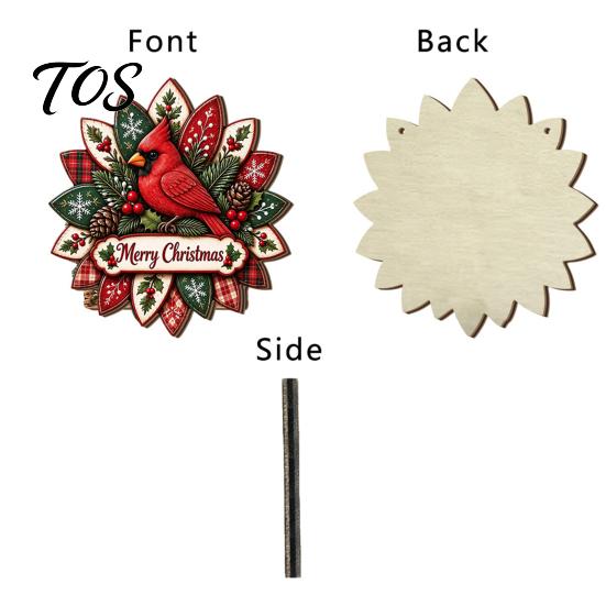 Rustic Xmas Wall Plaque Christmas Wooden Hanging Sign, Decorative with Hemp Rope, 2D Gift for Friends Flat Tree Pendant Holiday Home Door Fireplace