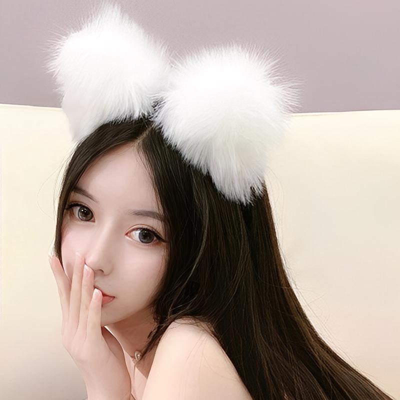 Wolf/Cat Ear Headband Cosplay Unisex Lingerie Plush Animal Ear Headband Accessories