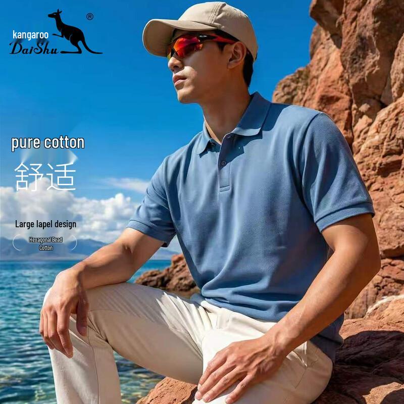 

DAISHU Men s 100% Cotton Short Sleeve Polo Shirt 48
