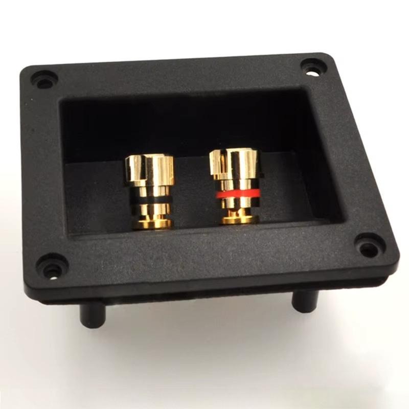 2Pcs Terminals Cup Connectors Part Express Spring Double Binding Posts Gold Twist Banana Jacks Recessed Speaker Box