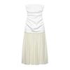 2025 Spring/Summer Women's Elegant Slim Fit Strapless Patchwork Midi Dress