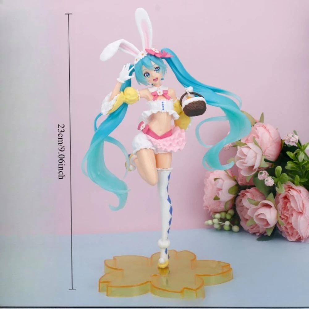 Hatsune Miku Anime Character Kawaii PVC Handmade Model Doll Action Doll Rabbit Ears Home Decoration Christmas Ornament Toy Gift