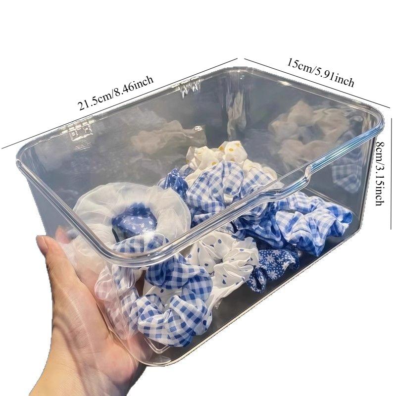 1PC Clamshell Acrylic Storage Box with Cover Dustproof Transparent Tea Set Storage Box Bedroom Dormitory Office Finishing Box