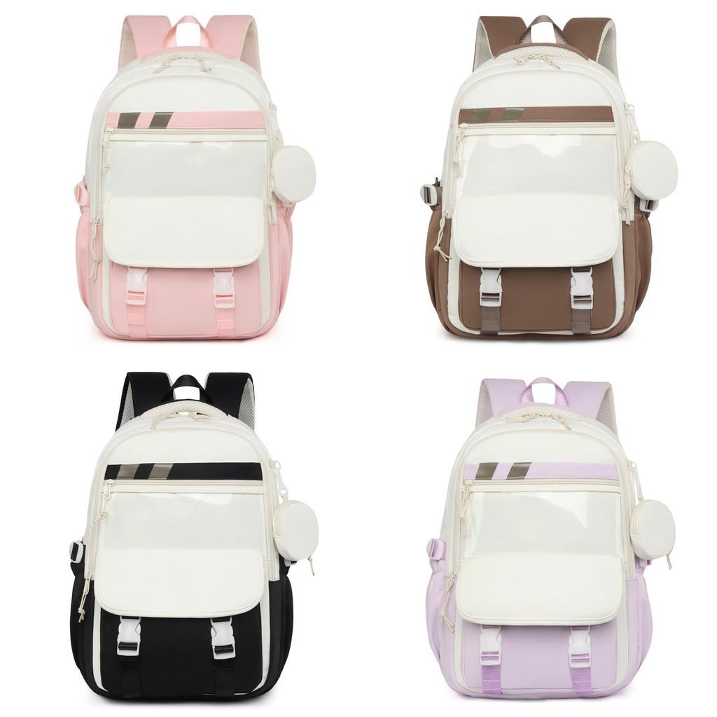 Casual Large Minimalist Capacity Backpack With Color Blocking Design For Daily
