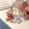Couple Teddy Bear Magnet Keychain Bag Phone Decoration Bag Charm Bag