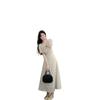 French Gentle White Polka Dot Dress Women's Summer New Lace-up Waist and Thin Temperament Seaside Vacation Dress