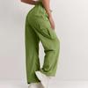 Women's Sports Pants Casual Loose Solid Color High Waisted Pocket Pants