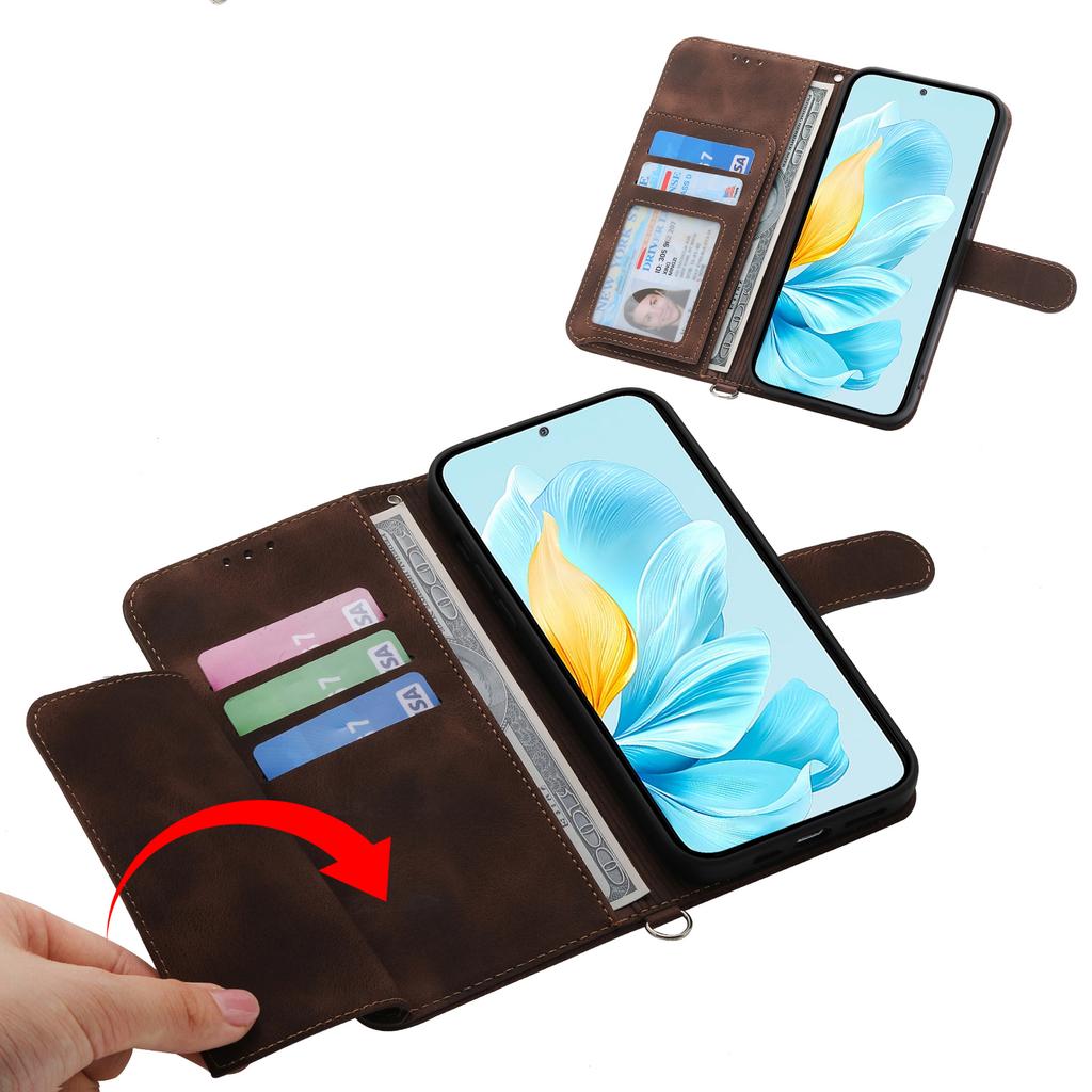 For Motorola Moto G56 5G Case Flower Pattern PU Leather Wallet Phone Cover with Strap