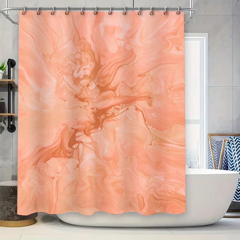 

Роскошная шторка для душа с мраморным принтом, мягкая ткань, быстросохнущая, водонепроницаемая, декор для ванной комнаты для дома, для гостиницы, персикового цвета (180X245См) 90x180cm