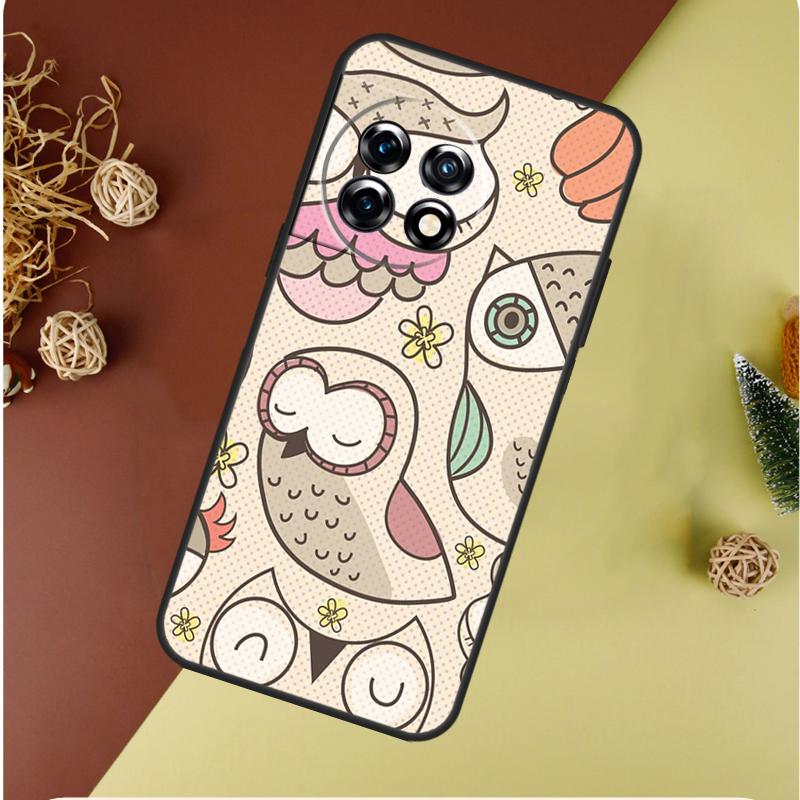 Fashion Cartoon Owl For OnePlus 13 12 11 12R 13R 9 10 Pro 8T 9RT 10T 10R Nord 4 CE 2 3 Lite N20 N30 Phone Case
