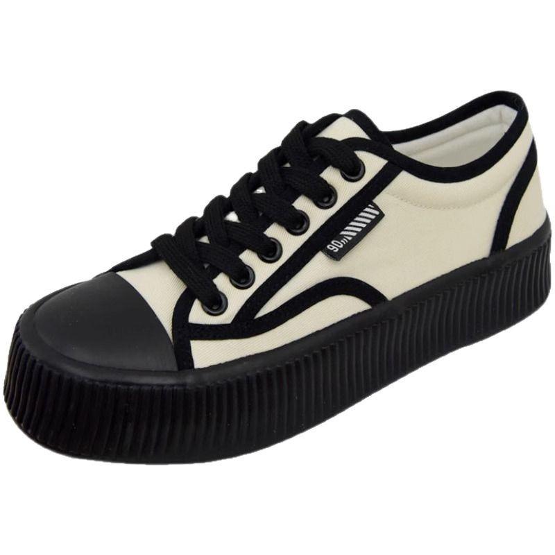 Platform Canvas Biscuit Shoes Women's Shoes Spring and Summer 2025 New Muffin Versatile Sports and Leisure Little White Shoes Board Shoes