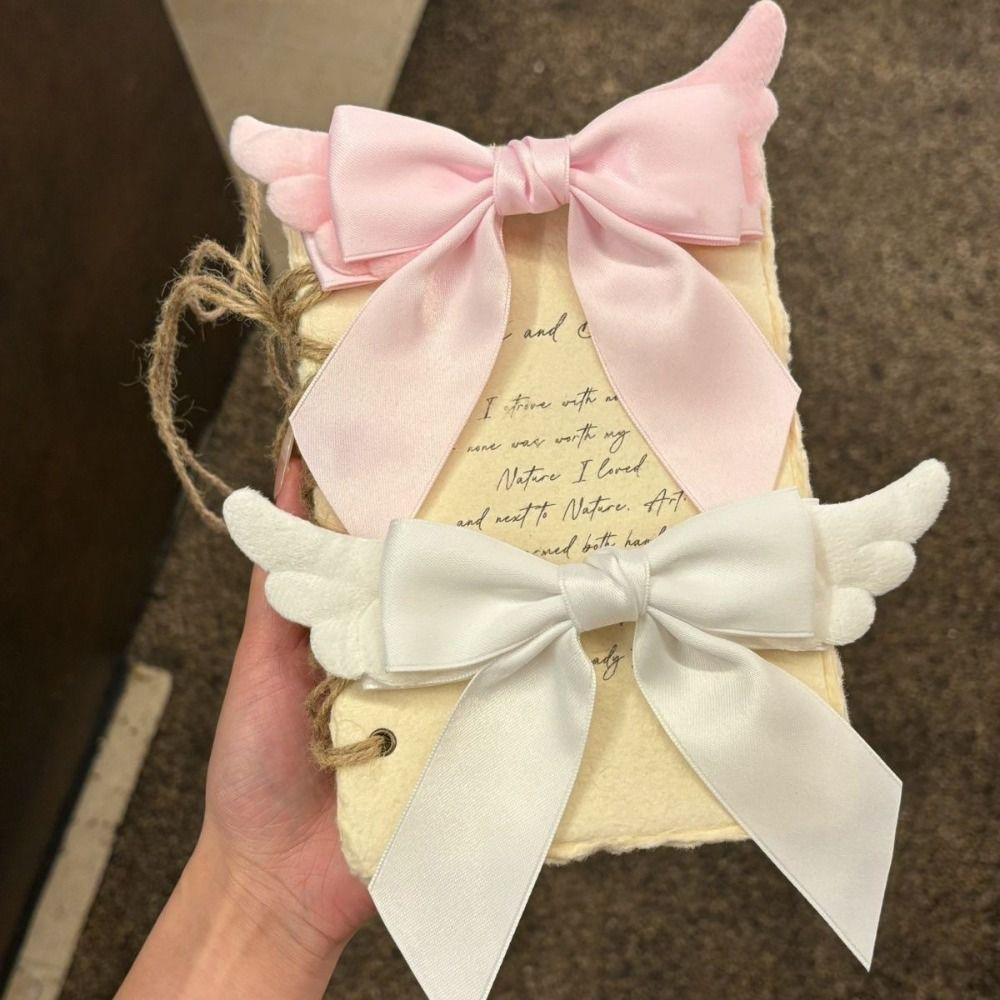 Y2K Angel Wing Hair Clip Creative Cute Duckbill Clip Fashion Satin Bow Hairpin Daily