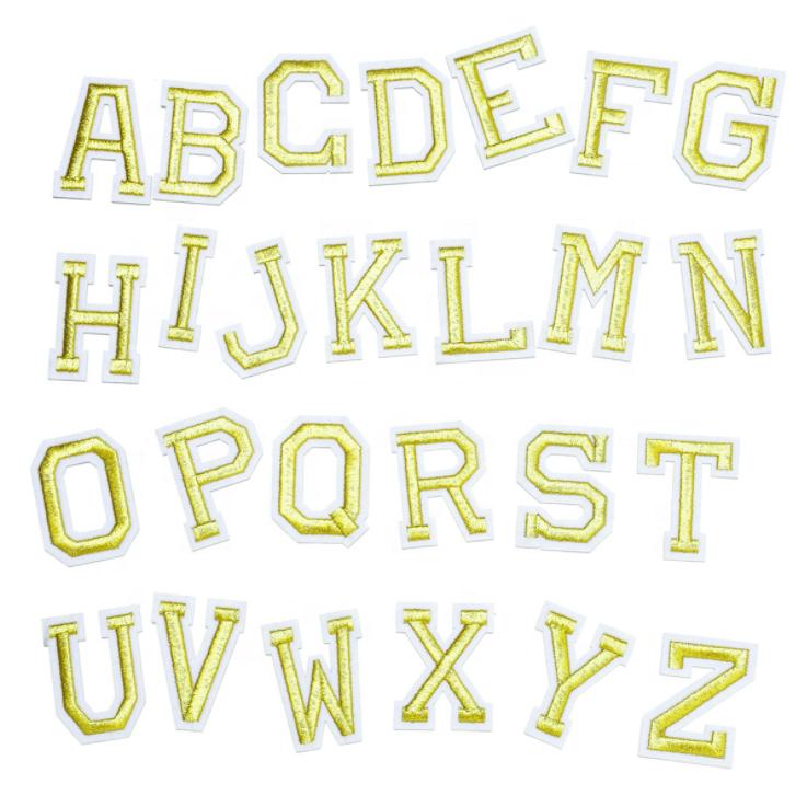 Felt Base Custom Embroidered Iron on Alphabet Letter Patches for Clothing