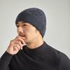 Autumn and winter new pure wool knitted hat warm hat men's fleece thickened adult hat men's cold hat