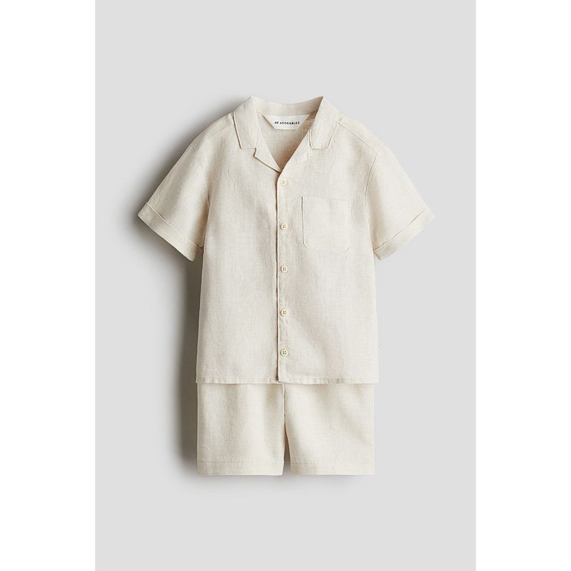 

HM Children s Clothing Boys Suit Autumn New Comfort Breathable 2-Piece Linen Suit 1257509 Light Beige 120/64(6-7Y)