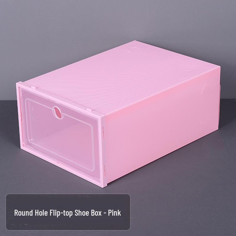 Multi-Color Flip-Top Shoe Storage Box - Dustproof & Moisture-Proof, Stackable PP Plastic Shoe Rack