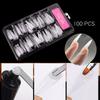 Full Cover Nails Extension Tips Sculpted Clear False Nail Molds for Extension Building Gel Polish Fake Artificial Tool