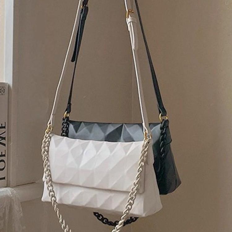 Rhombus Chain Geometric Underarm Bag Women'S High-End Niche Design Solid Color Fashion Shoulder Messenger Bag