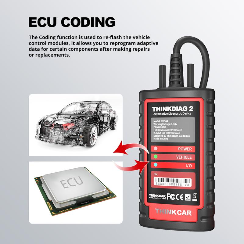 THINKCAR THINKDIAG 2 /KINGBOLEN Ediag Plus CAN FD All Systems 15 Reset Services ECU Coding OBD2 Scanner Car Diagnostic Tool