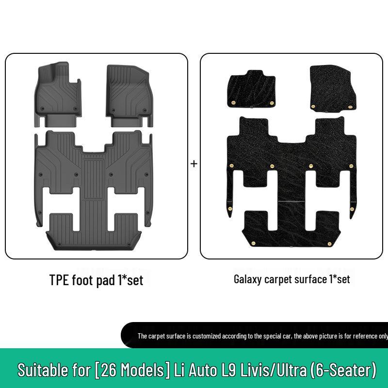 Eco-Friendly TPE Floor & Trunk Mats for 26 Li Auto L9 Livis/Ultra Models