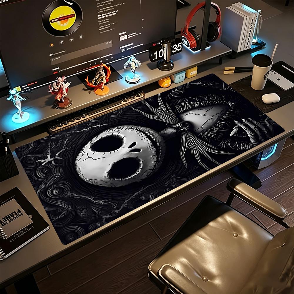 Jack Skellington Large Mouse Pad Keyboard Pad Computer Desk Keyboard Mat Non-Slip Rubber Bottom Gaming Accessories Ideal Gift for Gamers