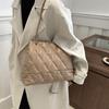Women Shoulder Bag Large Capacity Chain Handbag Diamond Pattern Inclined Shoulder Bag for Daily