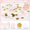 200 Pcs Pink Bow Confetti Table Decoration, Gold Dot Paper Pink Confetti for Birthday Bachelorette Engagement Wedding Bridal Shower Baby Shower Party