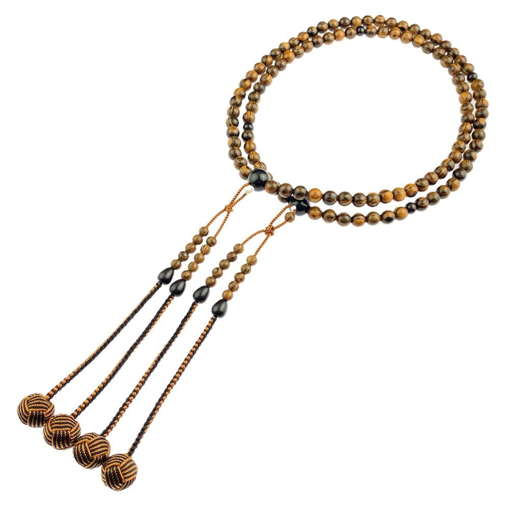 Myorenka Shingon Buddhist Formal Prayer Beads for 108 Natural Wooden Furiwake Shaku San Ebony Odamaki Includes Prayer Bead Amulet Prayer Wooden Prayer