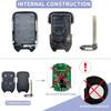 Key Fob Shell Case Replacement Fits for Chevy Silverado     and GMC Sierra 1500 2500HD 3500HD 5 Button Keyless Entry Remote Control Smart Car Key Fob