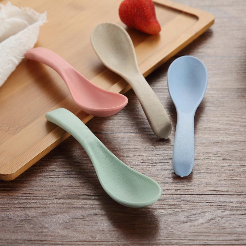Japanischer Weizenstroh Verdickter Kinder Suppen- und Dessertlöffel - Sturzsicher, Kreativ, Kleine Größe Haushaltslöffel