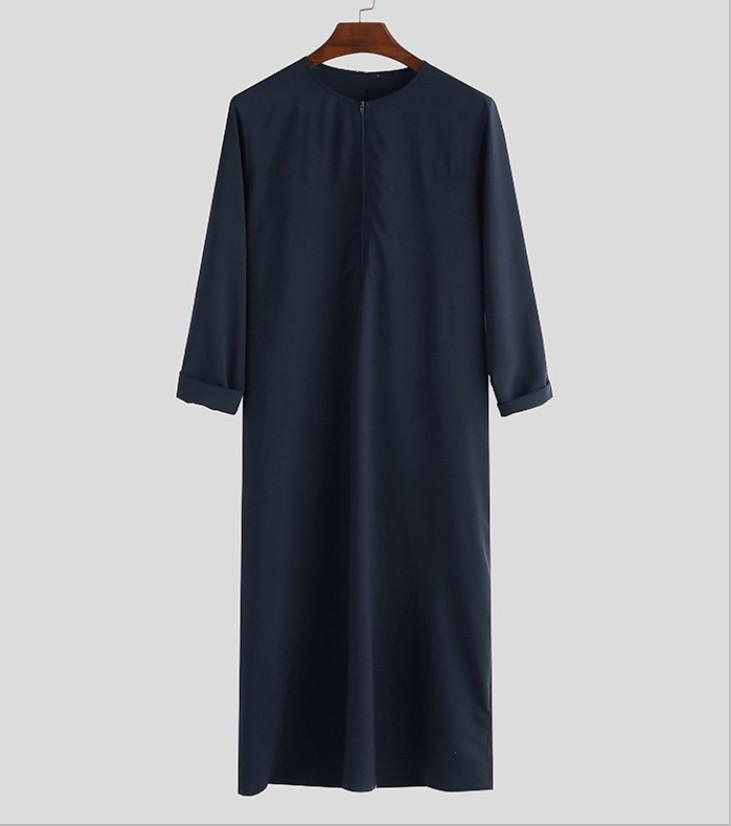 2026 Men's Loose Zipper Robe: Middle Eastern Arab and Malaysian Style