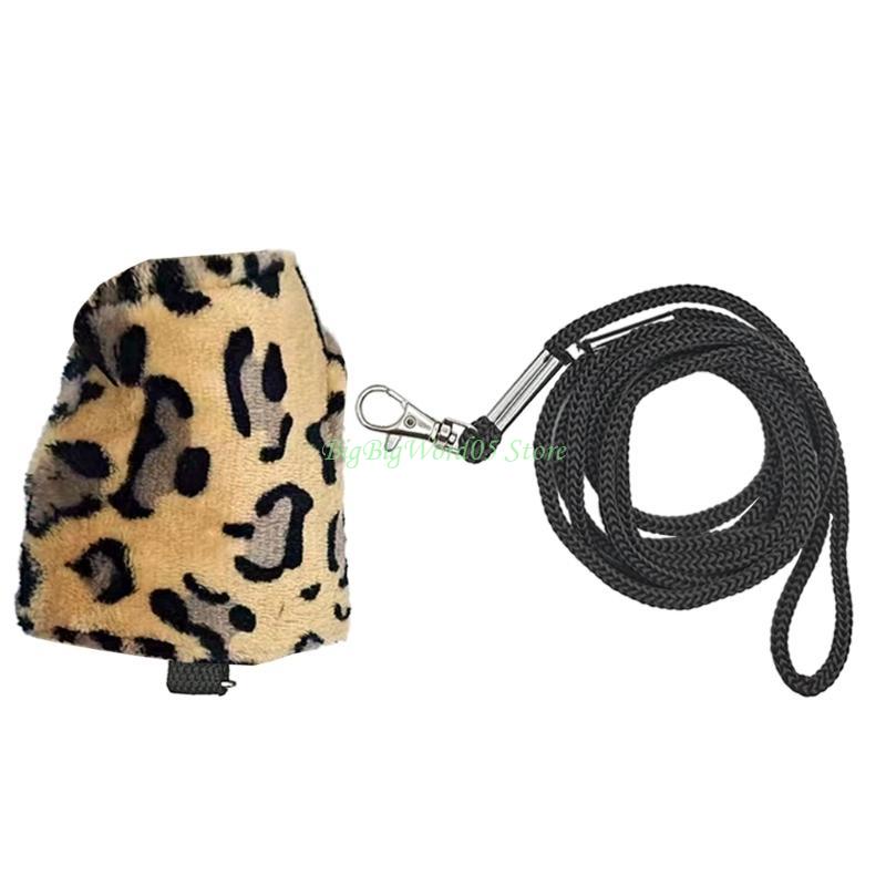 24TE Small Animals Vest Suit with Leash Reptiles Costume BeardedDragon Warm Clothing