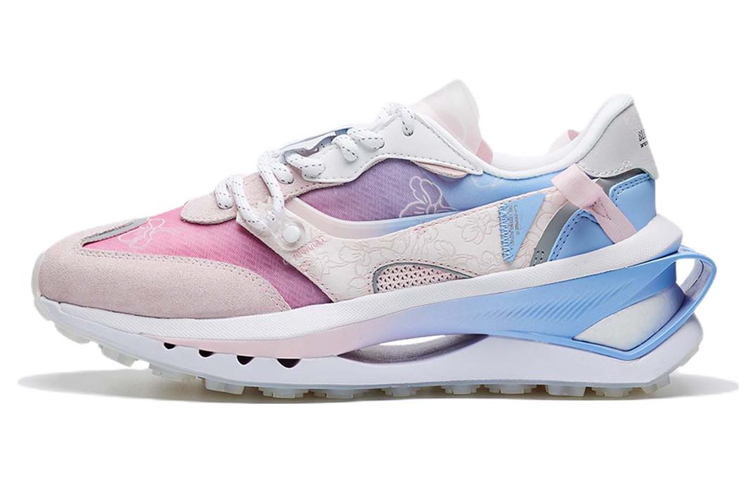 Li Ning Fangyuan Premium Casual Shoes Women s Low Top New Light Pink/Snow Blue AGCS122-2 35.5