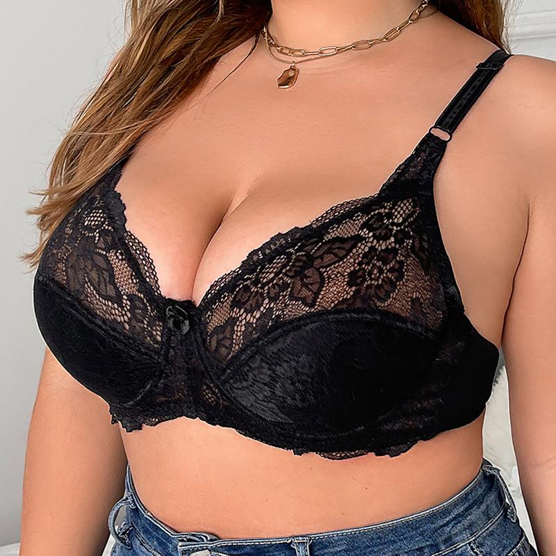 European Size Ultra-thin Double-breasted Underwire Lace Underwear Adjustable Bra Underwear Sexy Lace C Cup Underwear