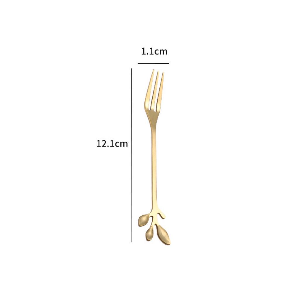 Edelstahl Blatt Löffel- und Gabelset für Kaffee, Speisen und Desserts